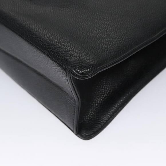 CHANEL Coco Mark Tote Bag Caviar Skin Black Gold CC - Picture 16 of 16